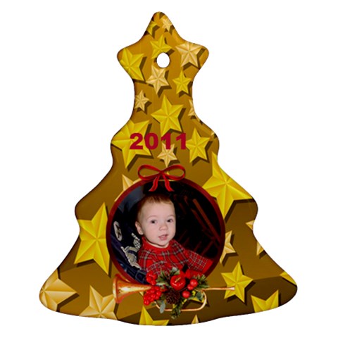 Gold Christmas Tree Ornament 1 By Kim Blair Front
