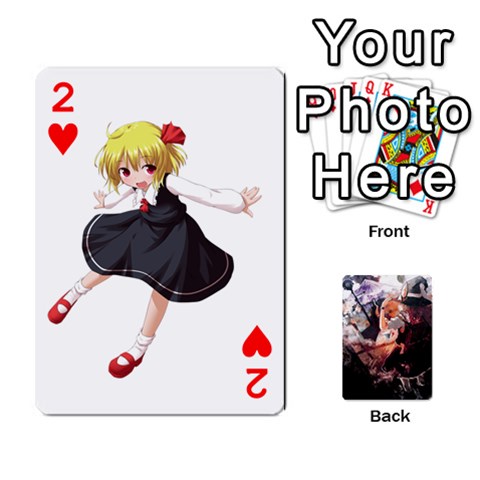 Touhou Playing Card Deck Marisa Back By K Kaze Front - Heart2