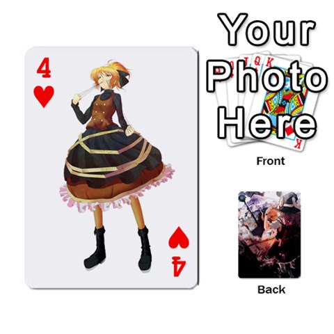 Touhou Playing Card Deck Marisa Back By K Kaze Front - Heart4