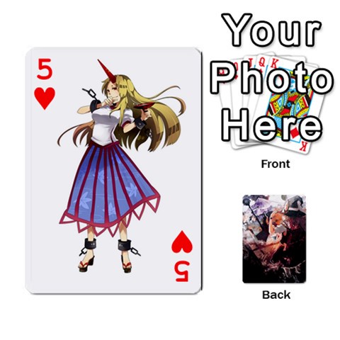 Touhou Playing Card Deck Marisa Back By K Kaze Front - Heart5