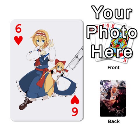 Touhou Playing Card Deck Marisa Back By K Kaze Front - Heart6