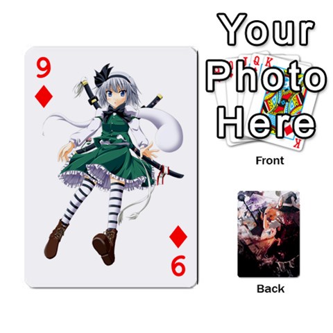 Touhou Playing Card Deck Marisa Back By K Kaze Front - Diamond9