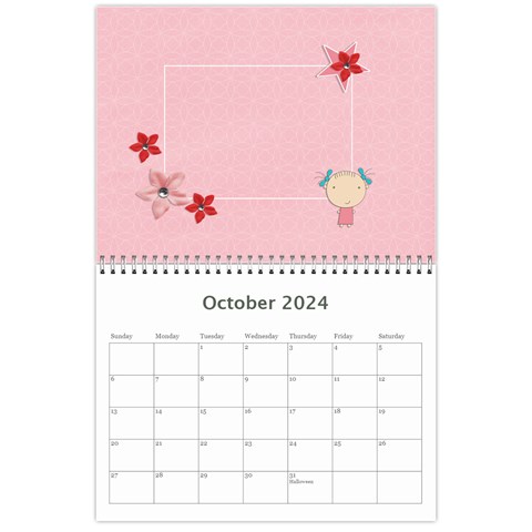 Wall Calendar 11 X 8 5 : Sweet Girl By Jennyl Oct 2024