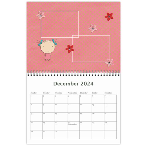 Wall Calendar 11 X 8 5 : Sweet Girl By Jennyl Dec 2024