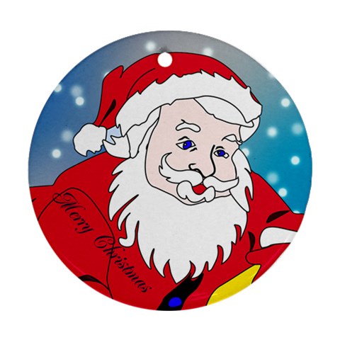 Santa Round Ornament By Kimmy Front