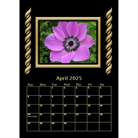 Black And Gold Desktop Calendar (6 Inch) By Deborah Apr 2024