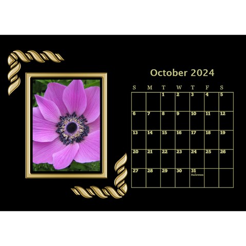 Black And Gold Desktop Calendar (8 5x6) By Deborah Oct 2024