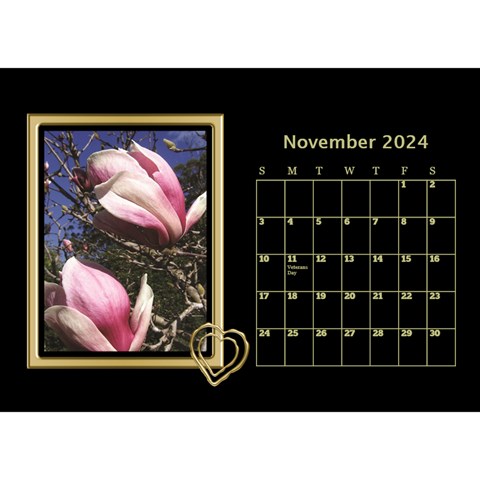 Black And Gold Desktop Calendar (8 5x6) By Deborah Nov 2024