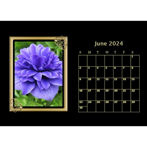Black And Gold Desktop Calendar (8 5x6) By Deborah Jun 2024