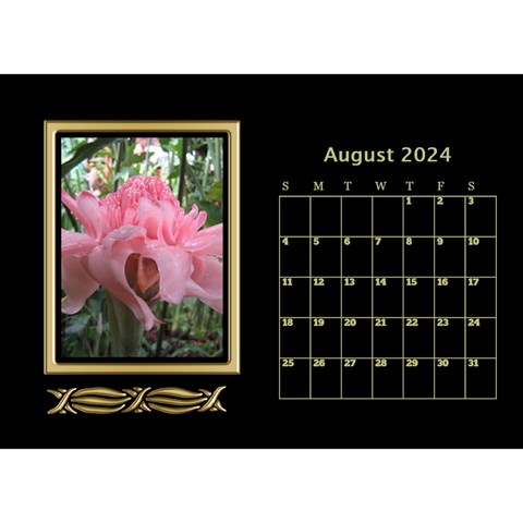 Black And Gold Desktop Calendar (8 5x6) By Deborah Aug 2024