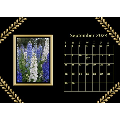 Black And Gold Desktop Calendar (8 5x6) By Deborah Sep 2024
