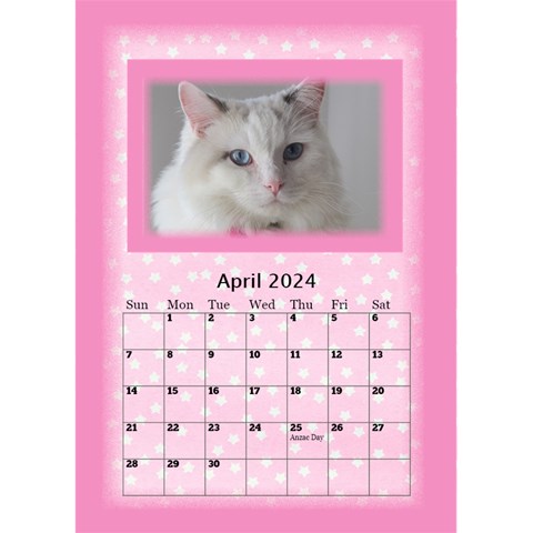 Pink Princess Desktop Calendar 2024 By Deborah Apr 2024