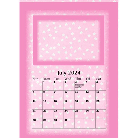 Pink Princess Desktop Calendar 2024 By Deborah Jul 2024