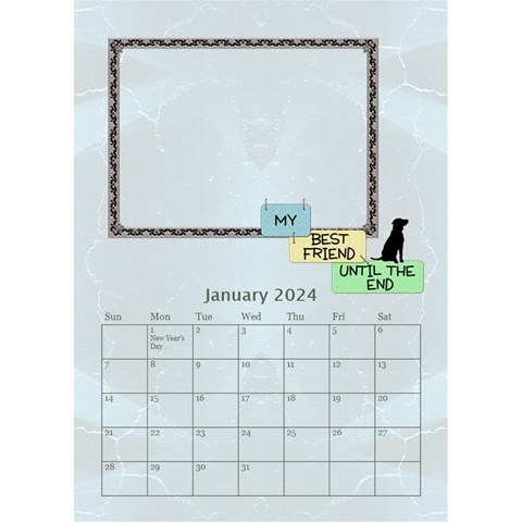 I Love My Dog Desktop Calendar 6 x8 5  By Lil Jan 2024