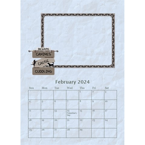 I Love My Dog Desktop Calendar 6 x8 5  By Lil Feb 2024
