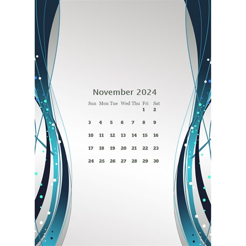 Blue Wave 2024 Desktop Calendar By Deborah Nov 2024