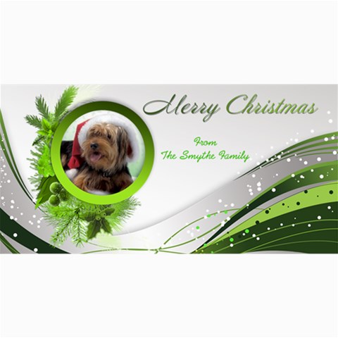 Merry Christmas 4x8 Photo Card In  Green By Deborah 8 x4  Photo Card - 1