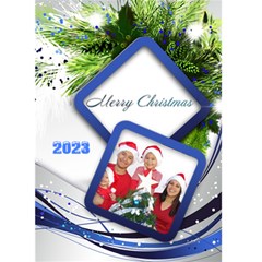 Blue and Silver Christmas 2023 (5x7) card - Greeting Card 5  x 7 