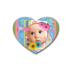 flower gift - Rubber Heart Coaster (4 pack)