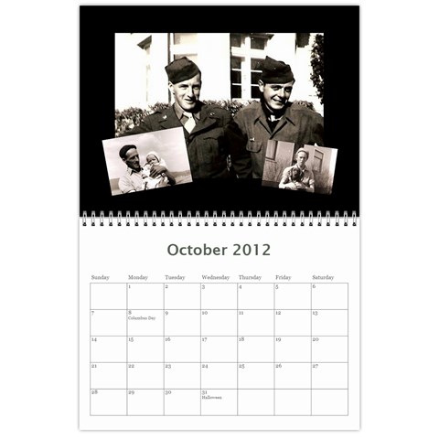 All Dates Calendar By Necia Oct 2012