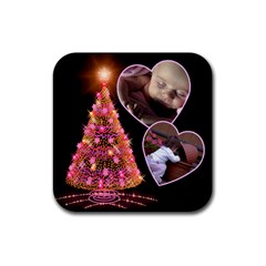 O Christmas tree coaster - Rubber Coaster (Square)