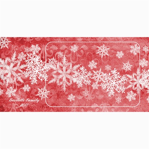 8x4 Photo Greeting Card Red Snowflakes By Laurrie 8 x4  Photo Card - 4