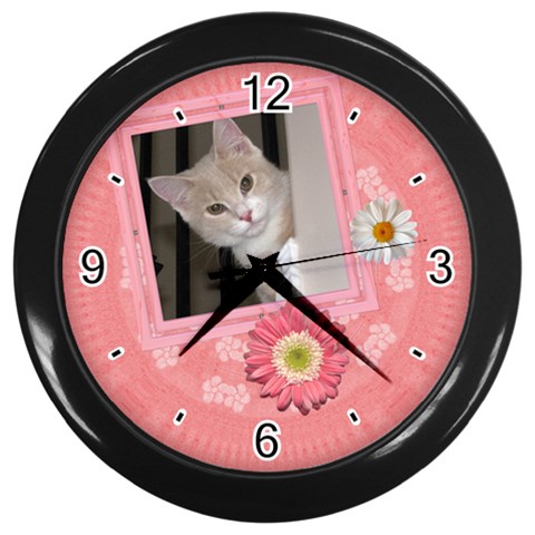 Pretty Pink Floral Clock By Lil Front