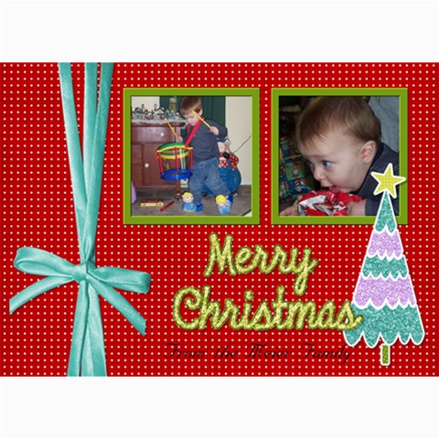 Christmas Card With Ribbon By Martha Meier 7 x5  Photo Card - 1