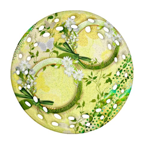 Spring Yellow Floral Double Sided Filigree Ornament By Ellan Front