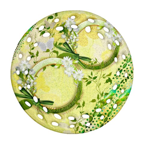Spring Yellow Floral Double Sided Filigree Ornament By Ellan Back