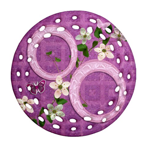 Spring Purple Floral Double Sided Filigree Ornament By Ellan Back