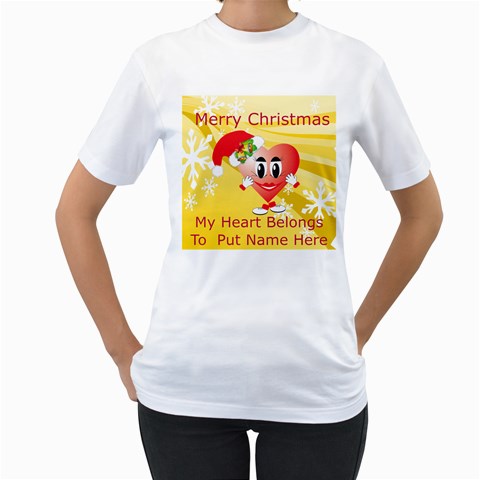 Christmas Heart Womans T Front