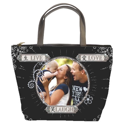 Live Love Laugh Bucket Bag By Lil Front