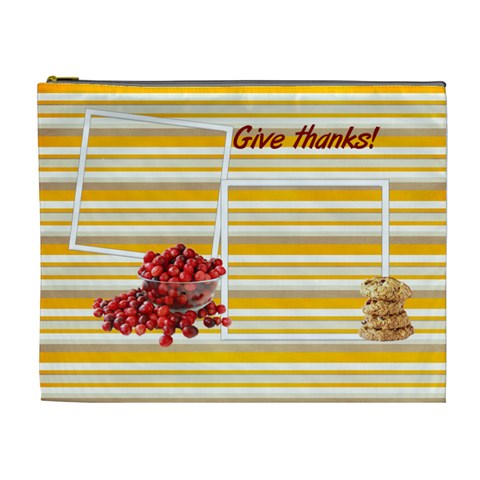 Give Thanks Cosmetic Bag (xl) By Elena Petrova Front