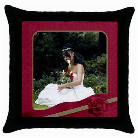 Red And Black Throw Pillow By Deborah Front