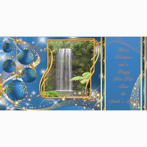 Frosted Bauble Christmas Photo Card (4x8) Midnight Blue By Deborah 8 x4  Photo Card - 2