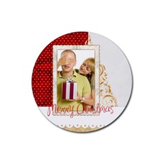 merry christmas - Rubber Coaster (Round)