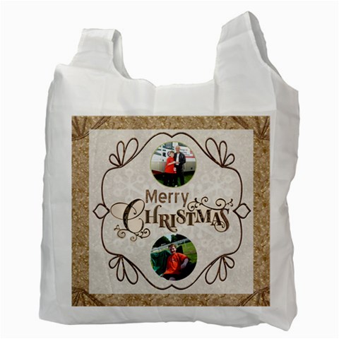 Home For The Holidays Double Sided Recycle Bag By Catvinnat Back