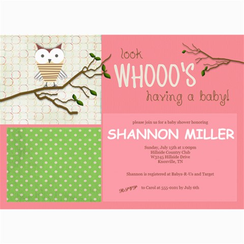 Whoo s Having A Baby! By Lana Laflen 7 x5  Photo Card - 6