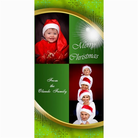 Merry Christmas 4x8 Photo Card (green) By Deborah 8 x4  Photo Card - 2