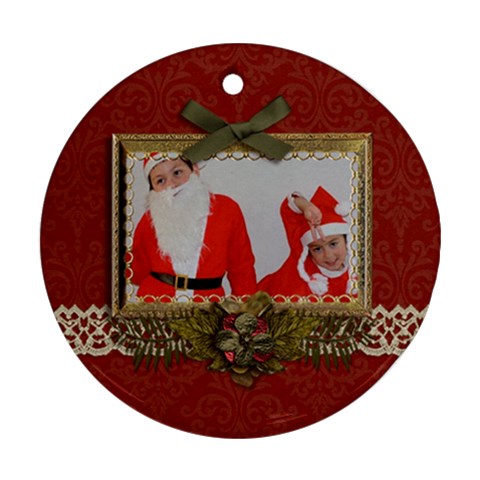 Round Ornament (two Sides): Christmas1 By Jennyl Front