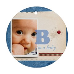 baby blue - Round Ornament (Two Sides)
