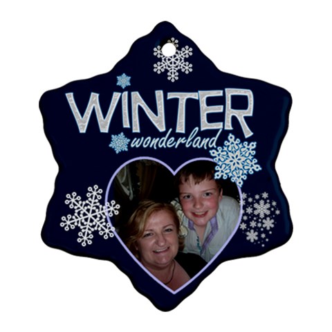 Winter Wonderland Double Sided Snowflake Ornament By Catvinnat Front