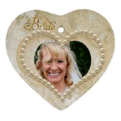 Bride & Groom Heart Double Sided Ornament - Heart Ornament (Two Sides)