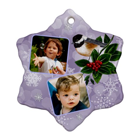 Little Robin Snowflake Ornament (2 Sided) By Deborah Front
