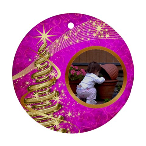 My Little Pink Princess Round Ornament (2 Sided) By Deborah Front