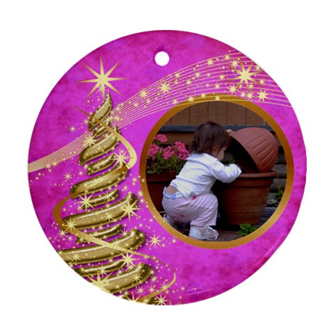 My Little Pink Princess Round Ornament By Deborah Front