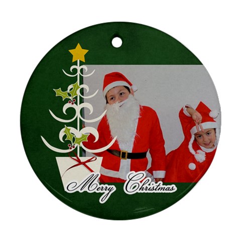 Round Ornament (two Sides) : Christmas Tree2 By Jennyl Back