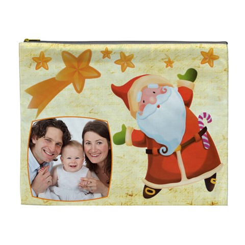 Jolly Santa Extra Large Cosmetic Bag By Catvinnat Front