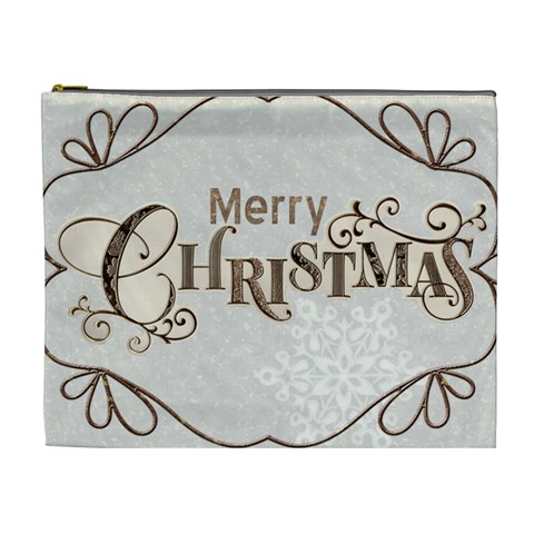 Merry Christmas Extra Large Cosmetic Gift Bag By Catvinnat Front